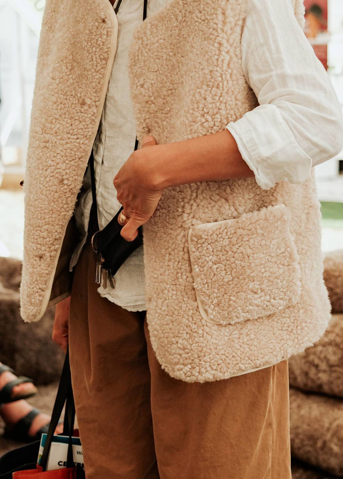 【THIRD MAGAZINE】BROWN SHEEP MOUTON VEST Mongolian Lamb Fur Vest in Brown: FurSource.com